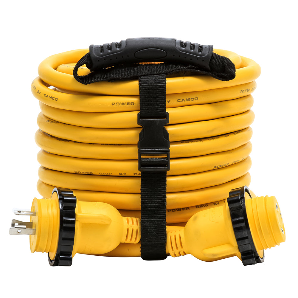Camco 30 Amp Power Grip Marine Extension Cord  50 MLockingFLocking Adapter 55613 Main image