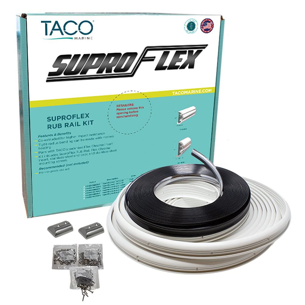 TACO SuproFlex Rub Rail Kit  White with Flex Chrome Insert  2H x 2932W x 60L V119990WCM602 Main image