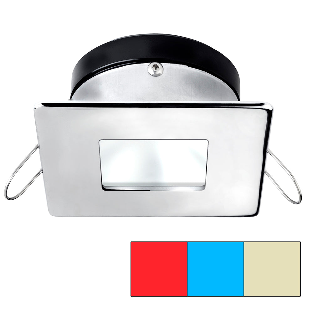 i2Systems Apeiron A1120 Spring Mount Light  SquareSquare  Red Warm White  Blue  Polished Chrome  A1120Z14HCE Main image