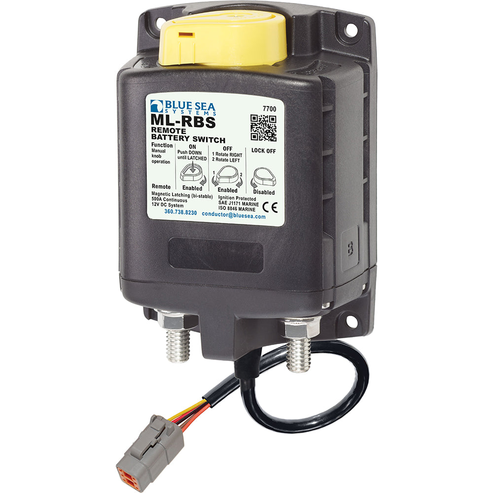 Blue Sea 7700100 ML Solenoid 12V 500A wManual Control  Deutsch Connector 7700100 Main image