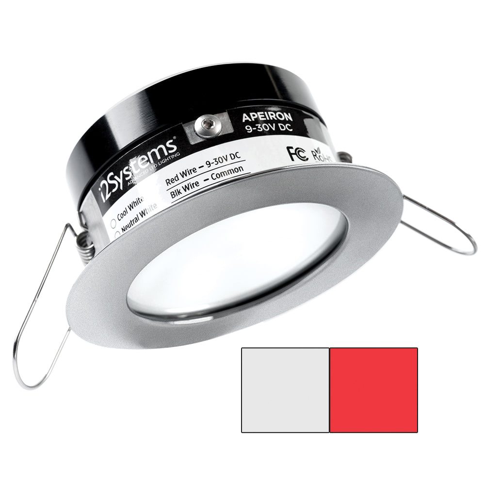 i2Systems Apeiron PRO A503  3W Spring Mount Light  Round  Cool White  Red  Brushed Nickel Finish A50341AAGH Main image