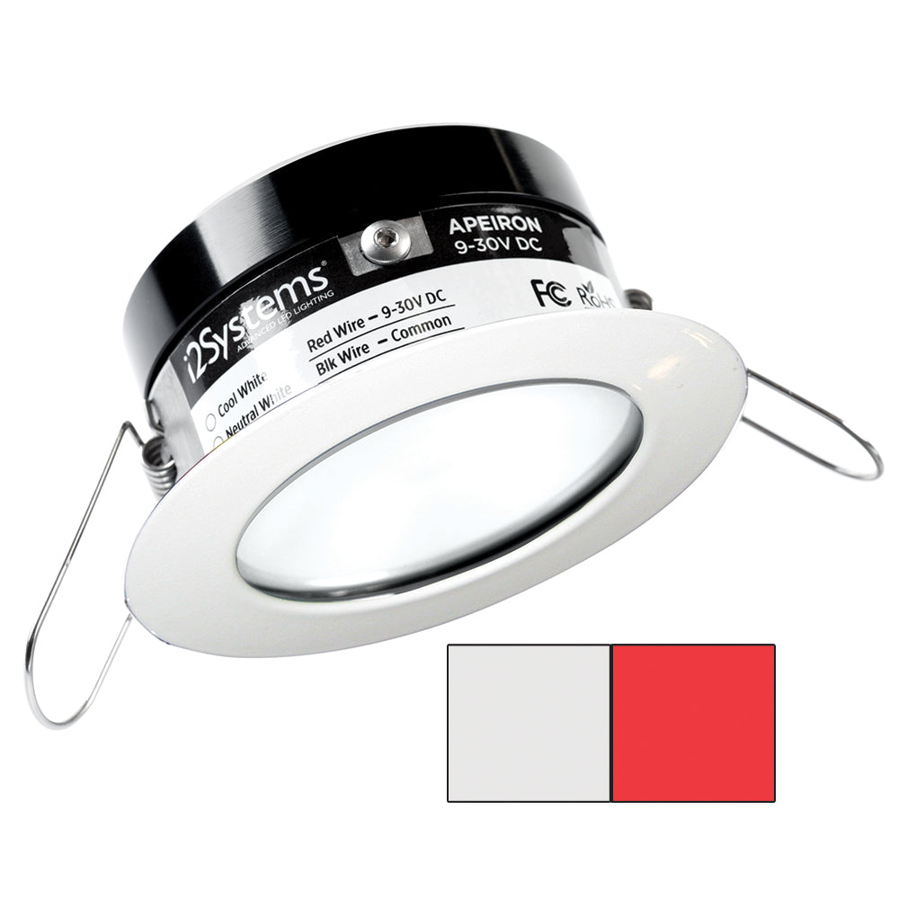 i2Systems Apeiron PRO A503  3W Spring Mount Light  Round  Cool White  Red  White Finish A50331AAGH Main image