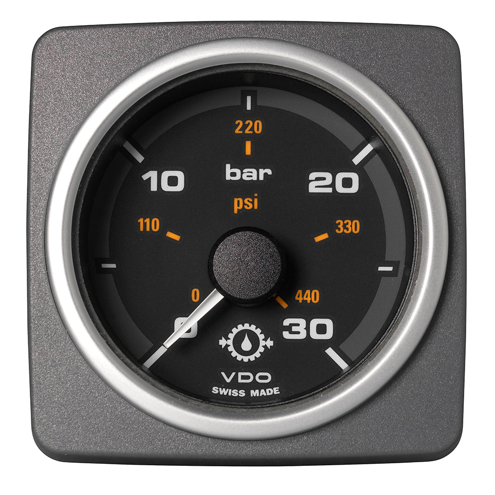 Veratron 52 MM 2116 AcquaLink Transmission Oil Pressure 30 Bar440 PSI  Black Dial  Bezel A2C59501937 Main image