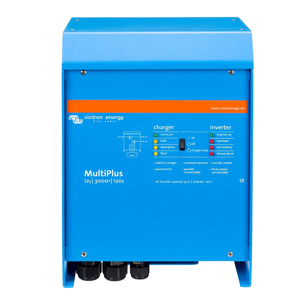 Victron MultiPlus InverterCharger 12 VDC  3000VA  120vAC w120AMP Battery Charger  50AMP Transfer Switch PMP123021102 Main image