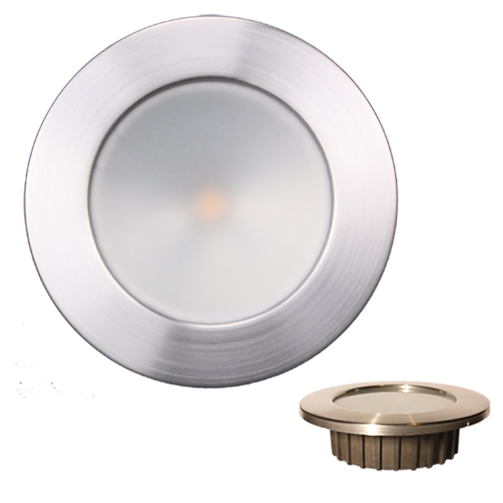 Lunasea ZERO EMI Recessed 35 LED Light  Warm White Red wBrushed Stainless Steel Bezel  12VDC LLB46WR0ABN Main image
