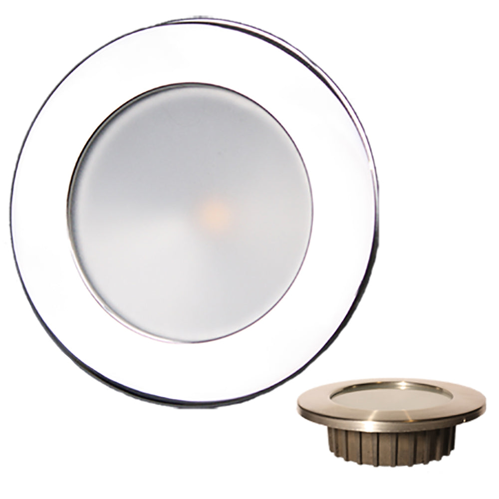 Lunasea Gen3 Warm White RGBW Full Color 35 IP65 Recessed Light wPolished Stainless Steel Bezel  12VDC LLB46RG3ASS Main image