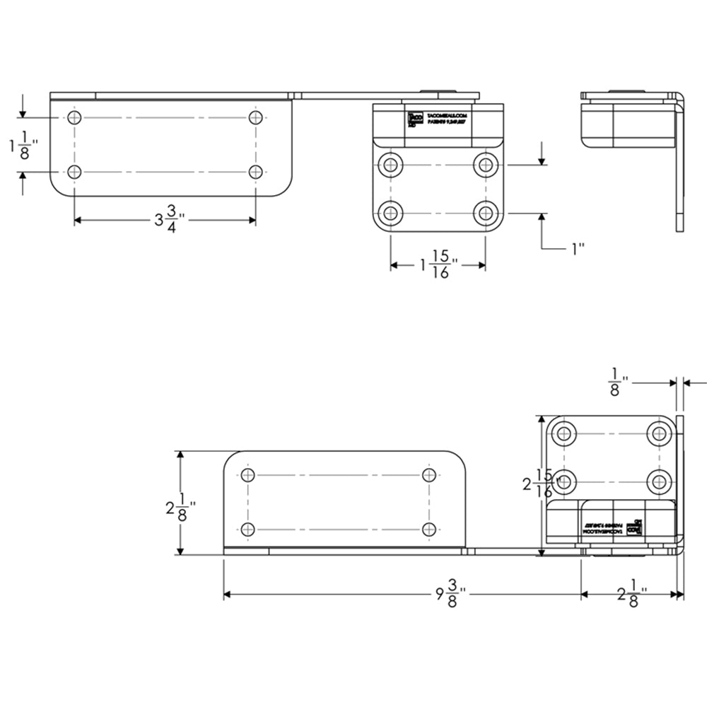 TACO Command Ratchet Hinges - 9-3/8" - Polished 316 Stainless Steel - Pair [H25-0016] Secondary image
