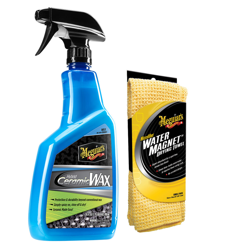 Meguiars Hybrid Ceramic Wax wWater Magnet Microfiber Drying Towel  22 x 30 G190526X2000KIT Main image