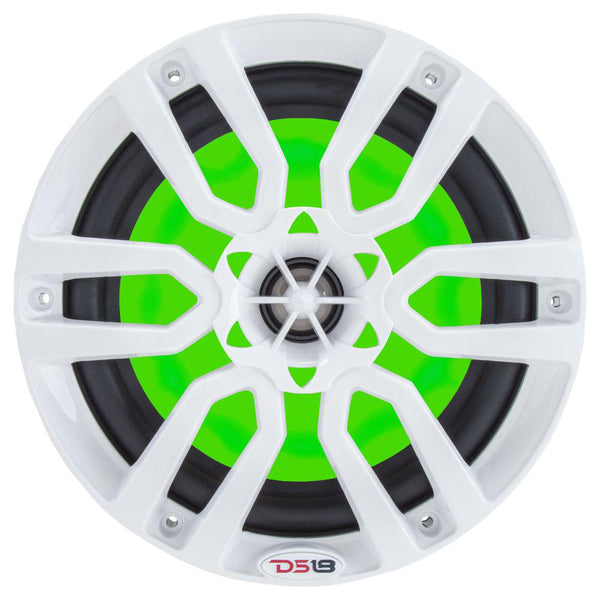 DS18 HYDRO 65 2Way Marine Speakers wRGB LED Lights 300W  White NXL6