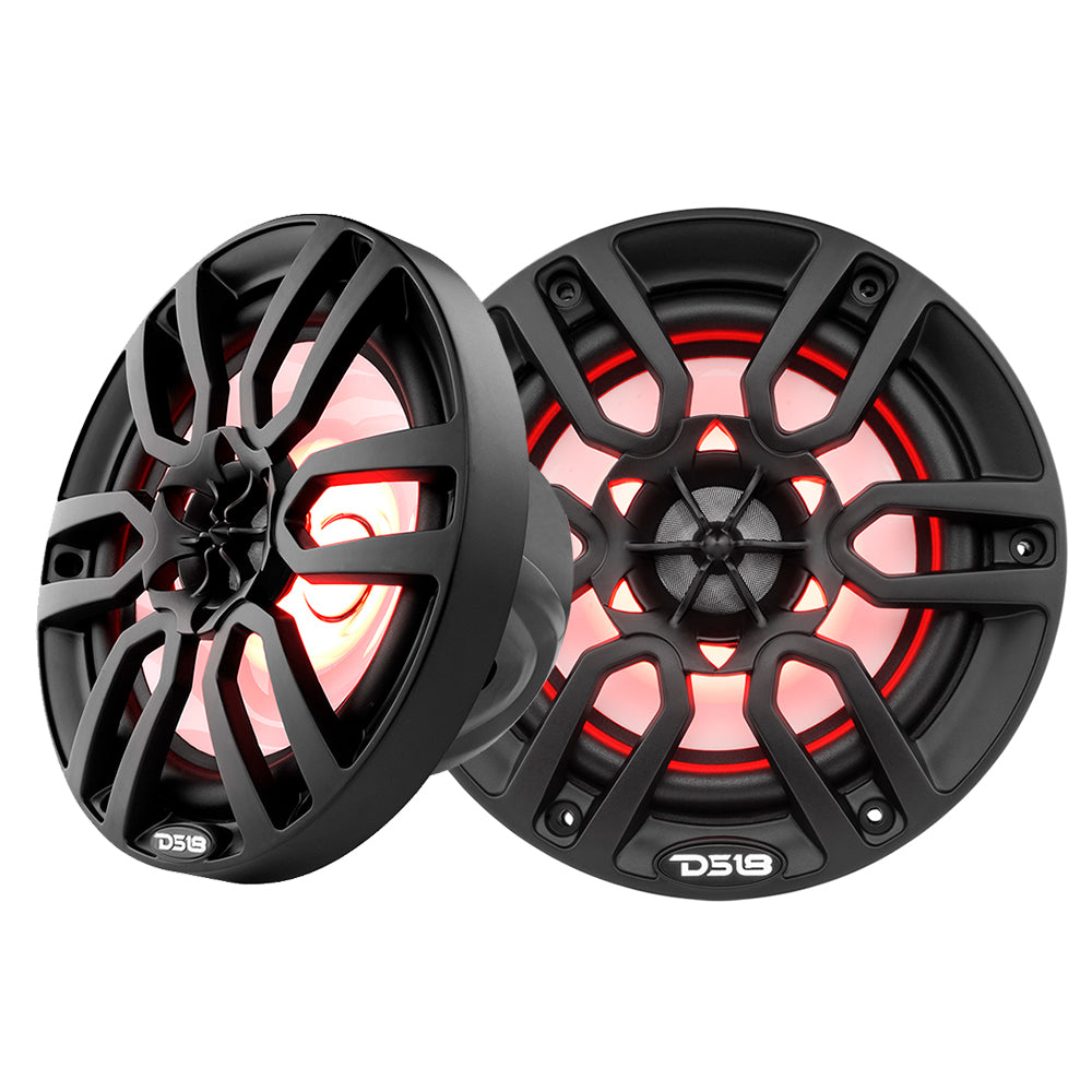 DS18 HYDRO 65 2Way Marine Speakers wRBG LED Lights 300W  Matte Black NXL6BK Main image