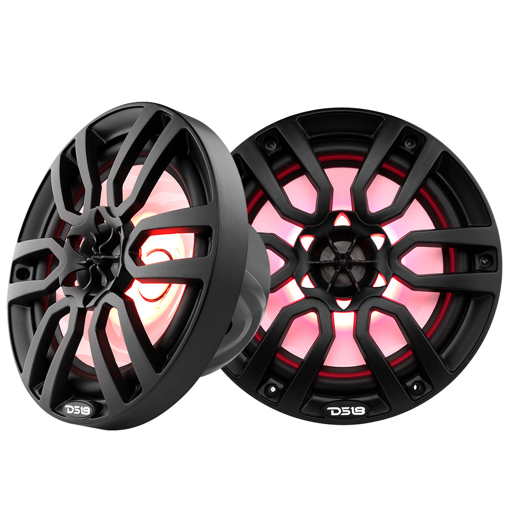 DS18 HYDRO 8 2Way Marine Speakers wRGB LED Lights 375W  Matte Black NXL8BK Main image
