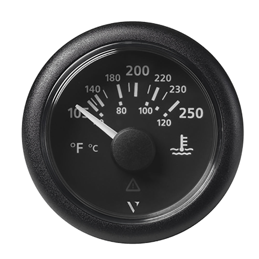Veratron 52MM 2116 ViewLine Water Temperature Gauge  100250F  Black Dial  Bezel A2C59514176 Main image