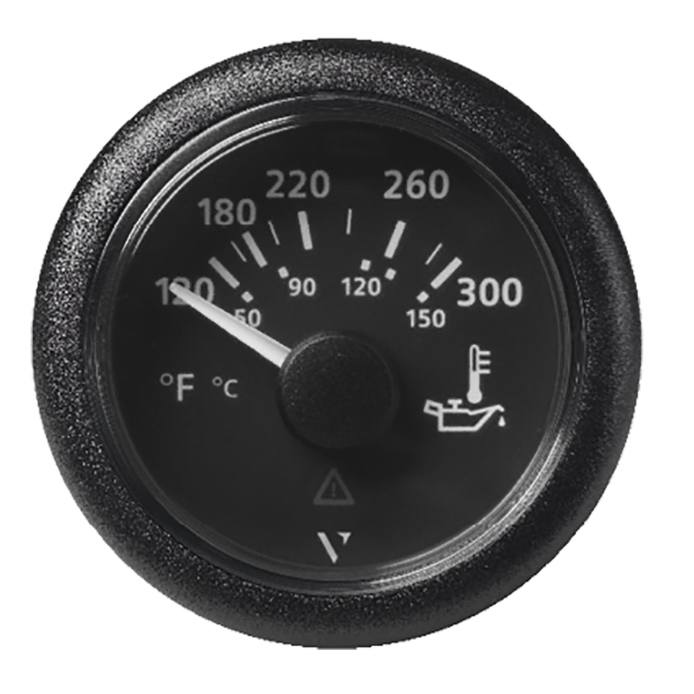Veratron 52MM 2116 ViewLine Oil Temperature Gauge 120300F  Black Dial  Bezel A2C59514165 Main image