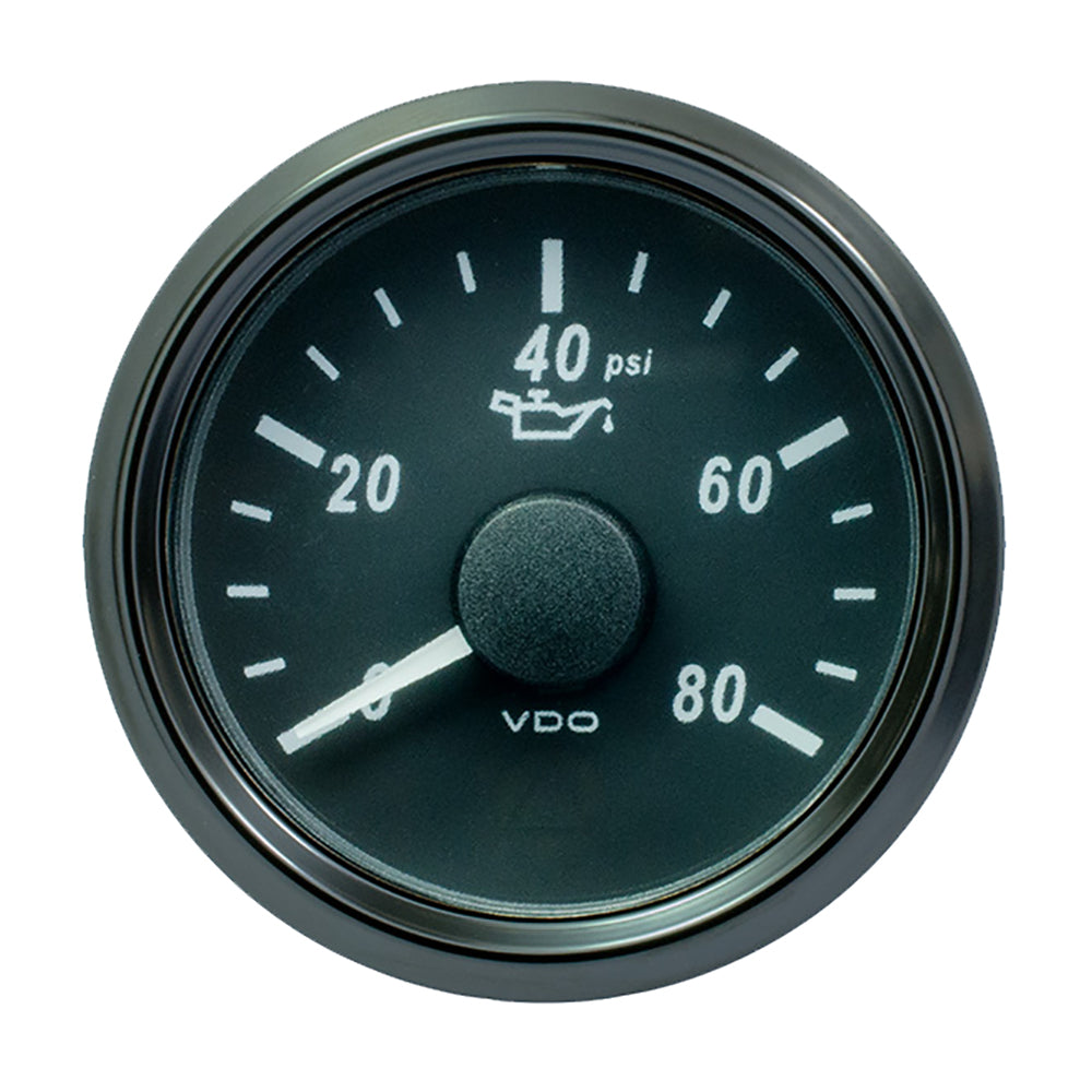 VDO SingleViu 52mm 2116 Oil Pressure Gauge  80 PSI  0180 Ohm A2C3833190030 Main image