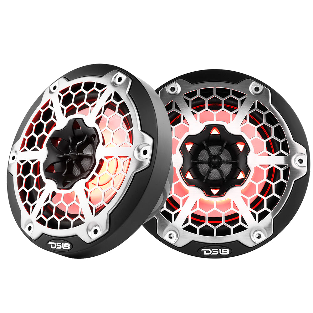 DS18 New Edition HYDRO 65 2Way Marine Speakers wRGB LED Lighting 300W  Black NXL6MBK Main image