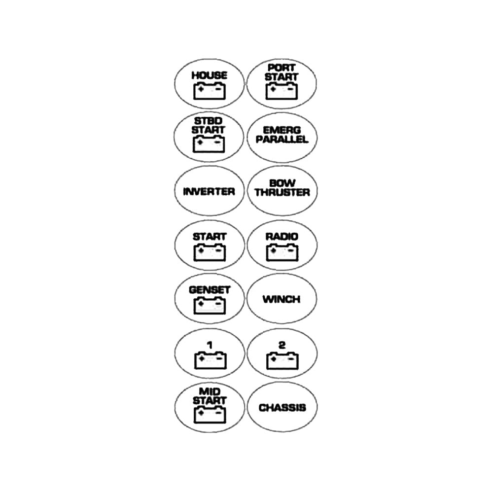 BEP Battery Switch Label Sheet 713 Main image