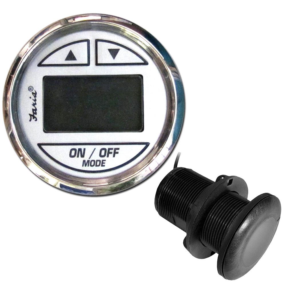 Faria Chesapeake White SS 2 Depth Sounder wThruHull Transducer 13894 Main image