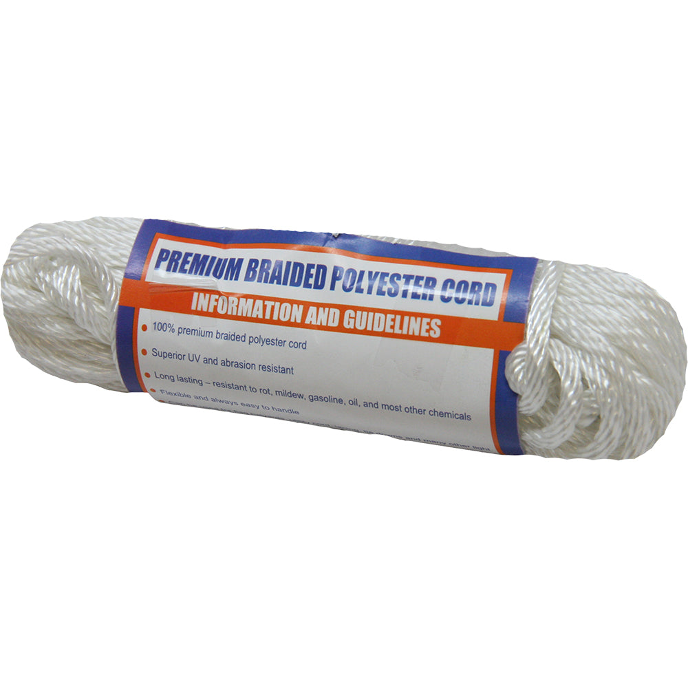 SeaDog Solid Braid Polyester Cord Hank  532 x 50  White 3033040501 Main image