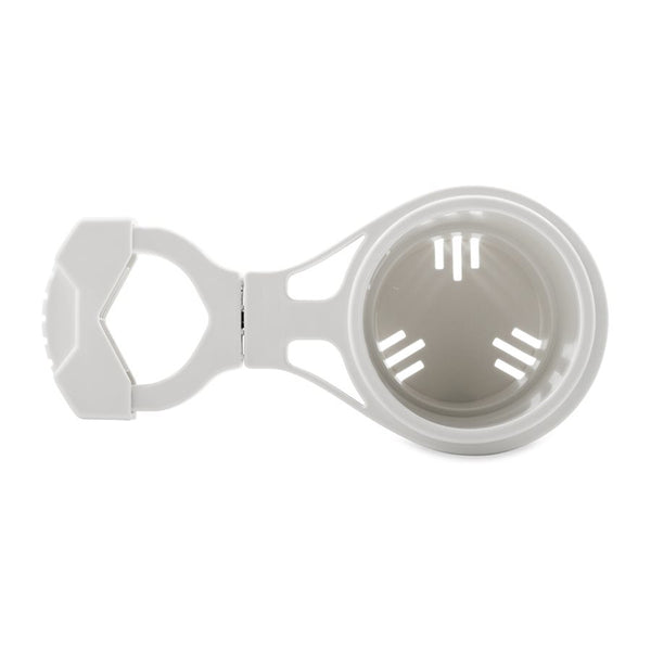 Camco ClampOn Rail Mounted Cup Holder  Large for Up to 2 Rail  White 53083