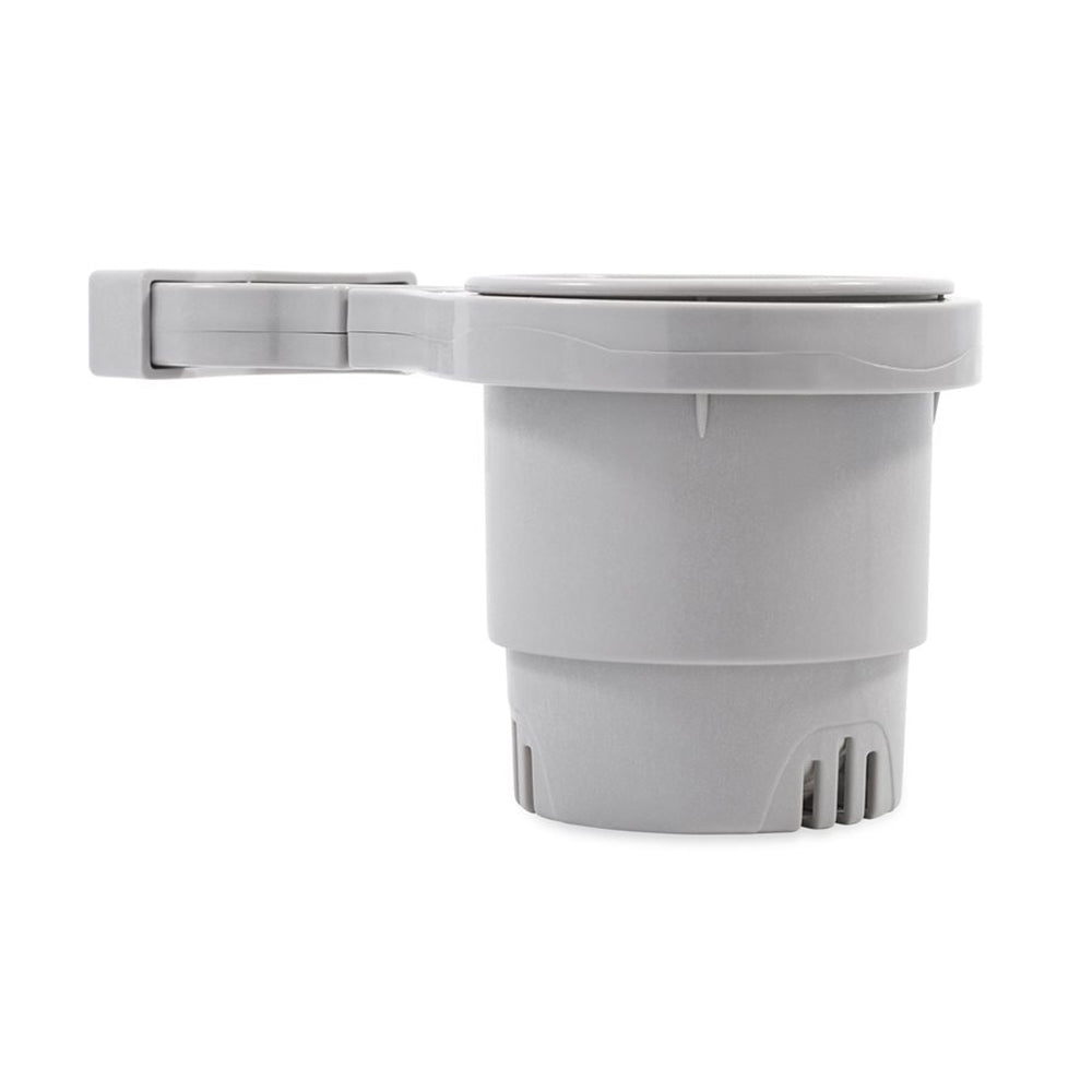 Camco ClampOn Rail Mounted Cup Holder  Large for Up to 2 Rail  Grey 53092 Main image