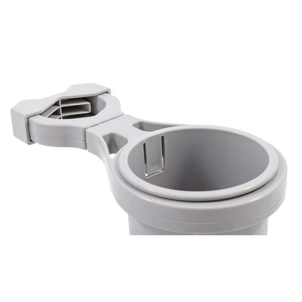 Camco Clamp-On Rail Mounted Cup Holder - Small for Up to 1-1/4" Rail - Grey [53093] Secondary image
