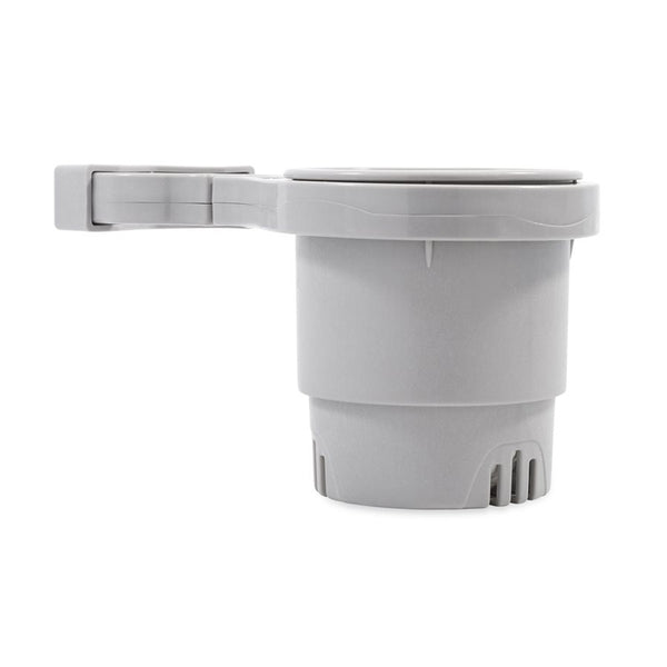 Camco ClampOn Rail Mounted Cup Holder  Small for Up to 114 Rail  Grey 53093
