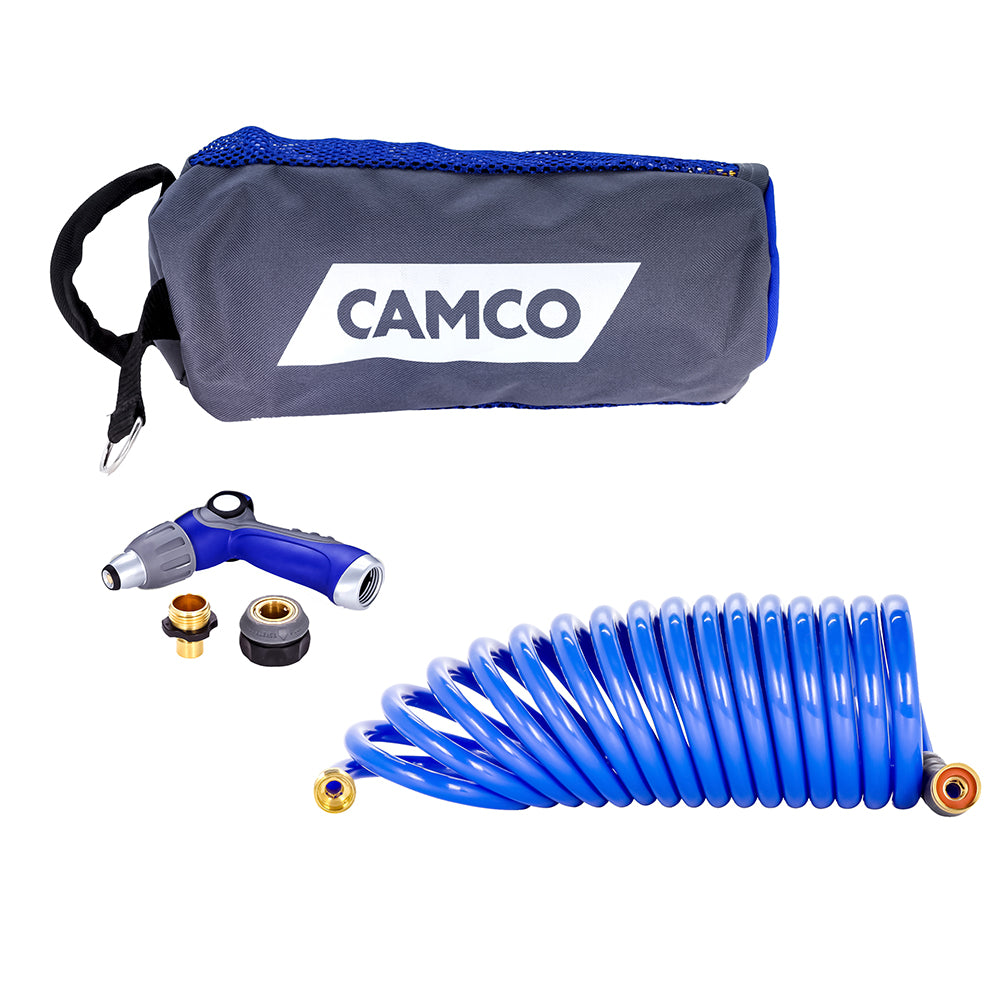 Camco 20 Coiled Hose  Spray Nozzle Kit 41980 Main image