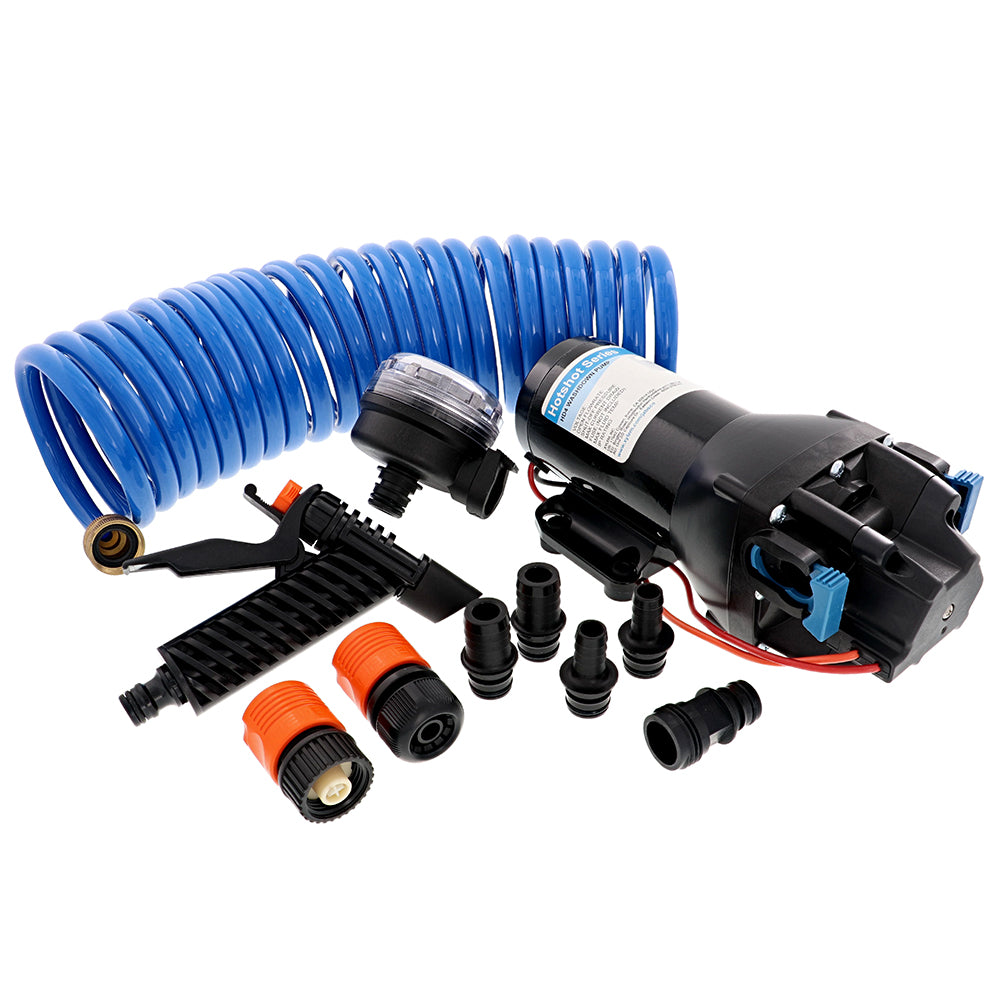 Jabsco HotShot HD4 Heavy Duty Washdown Pump w25 HoseCoil  12V  4 GPM  60 PSI Q401J118N4A Main image