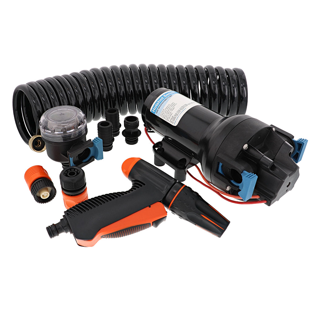 Jabsco HotShot HD6 Heavy Duty Washdown Pump w25 HoseCoil  12V  6 GPM  70 PSI P601J219N4A Main image