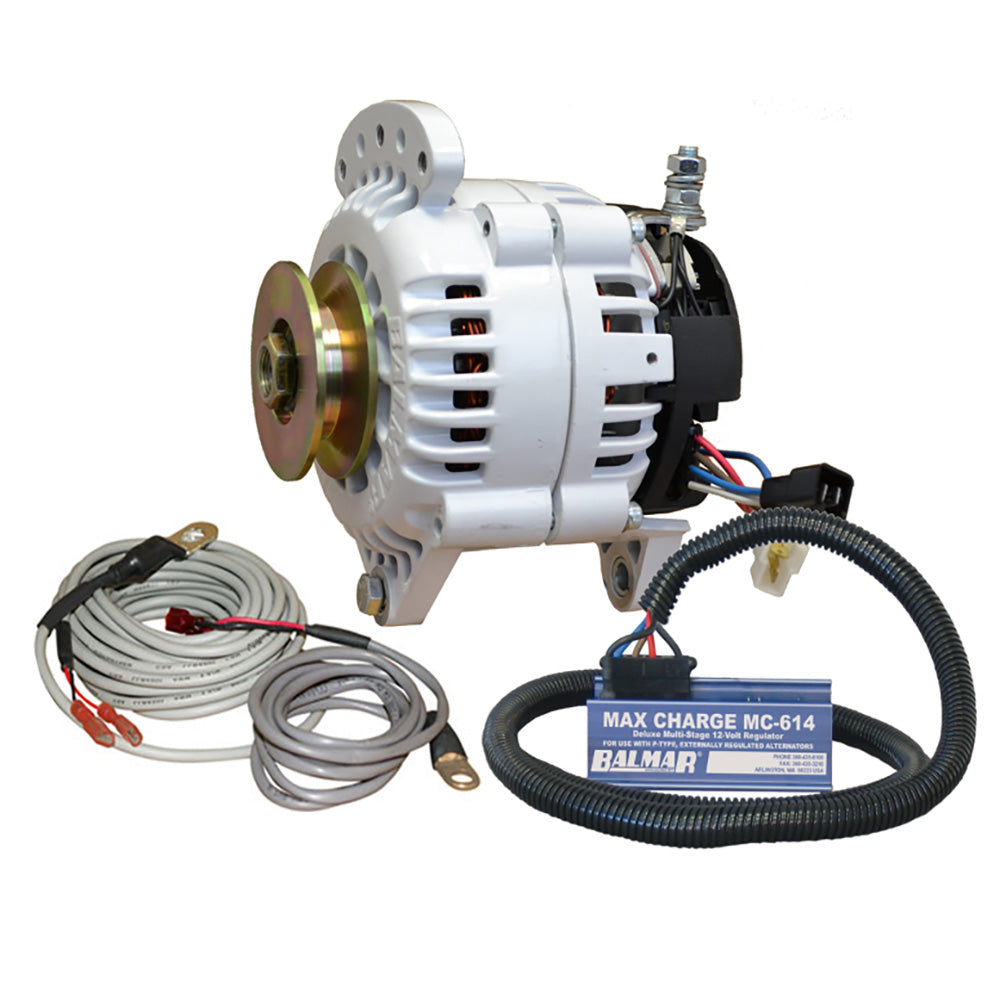 Balmar Alternator 100 AMP Kit 12V 315 Dual Foot Saddle Single Vee Pulley Regulator  Temp Sensor 60YPMC100SV Main image