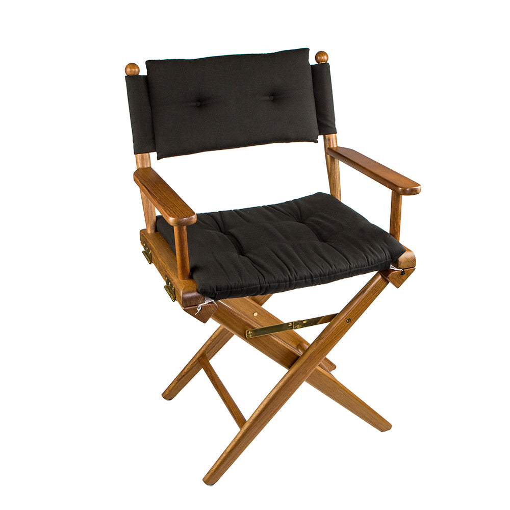 Whitecap Directors Chair wBlack Cushion  Teak 61041 Main image