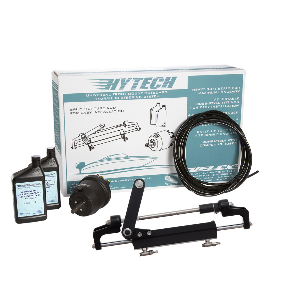 Uflex HYTECH 11 Front Mount OB System up to 175HP  Includes UP20 FM Helm 2qts of Oil UC95OBF Cylinder  40 Tubing HYTECH Main image
