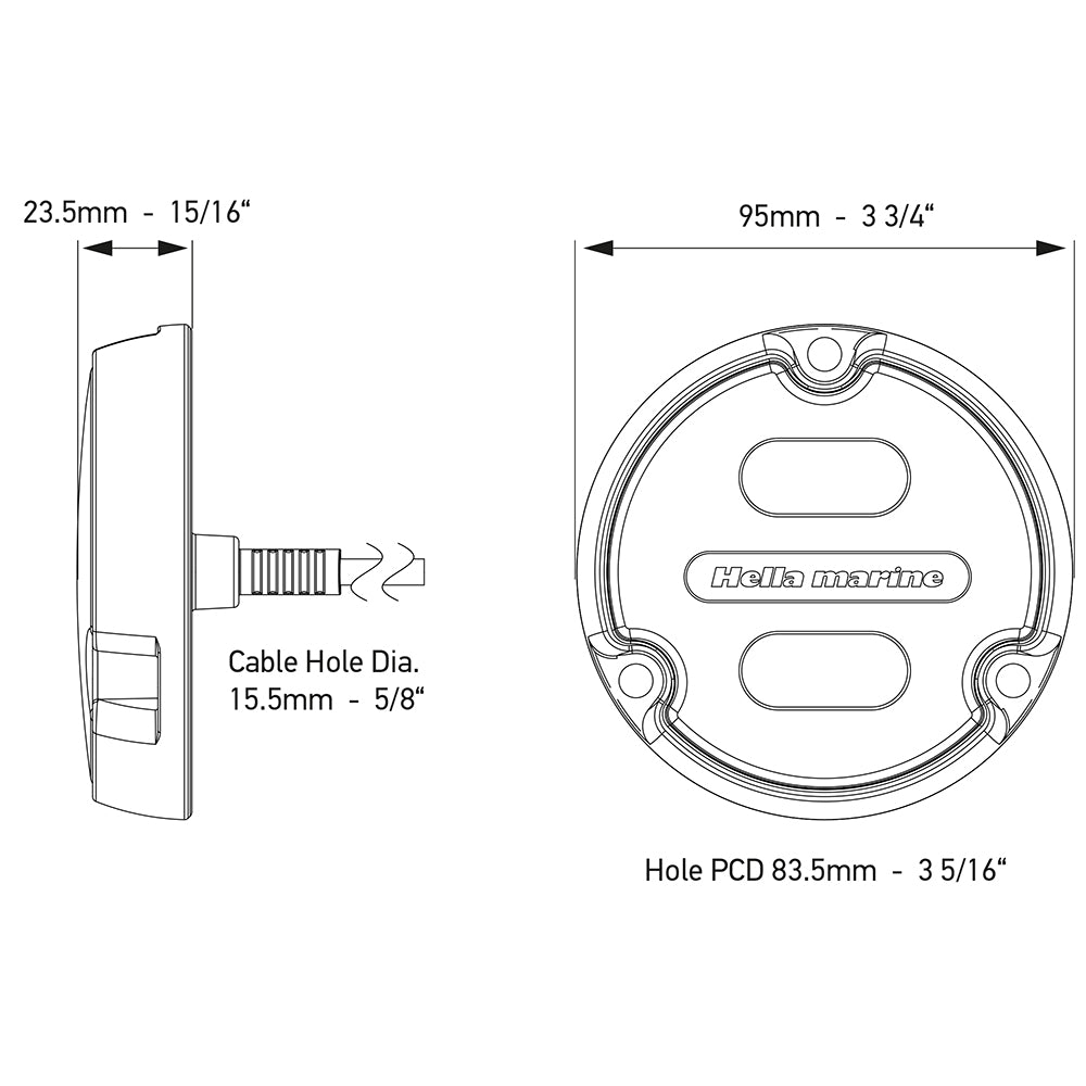 Hella Marine Apelo A1 Blue White Underwater Light - 1800 Lumens - Black Housing - White Lens [016145-011] Secondary image