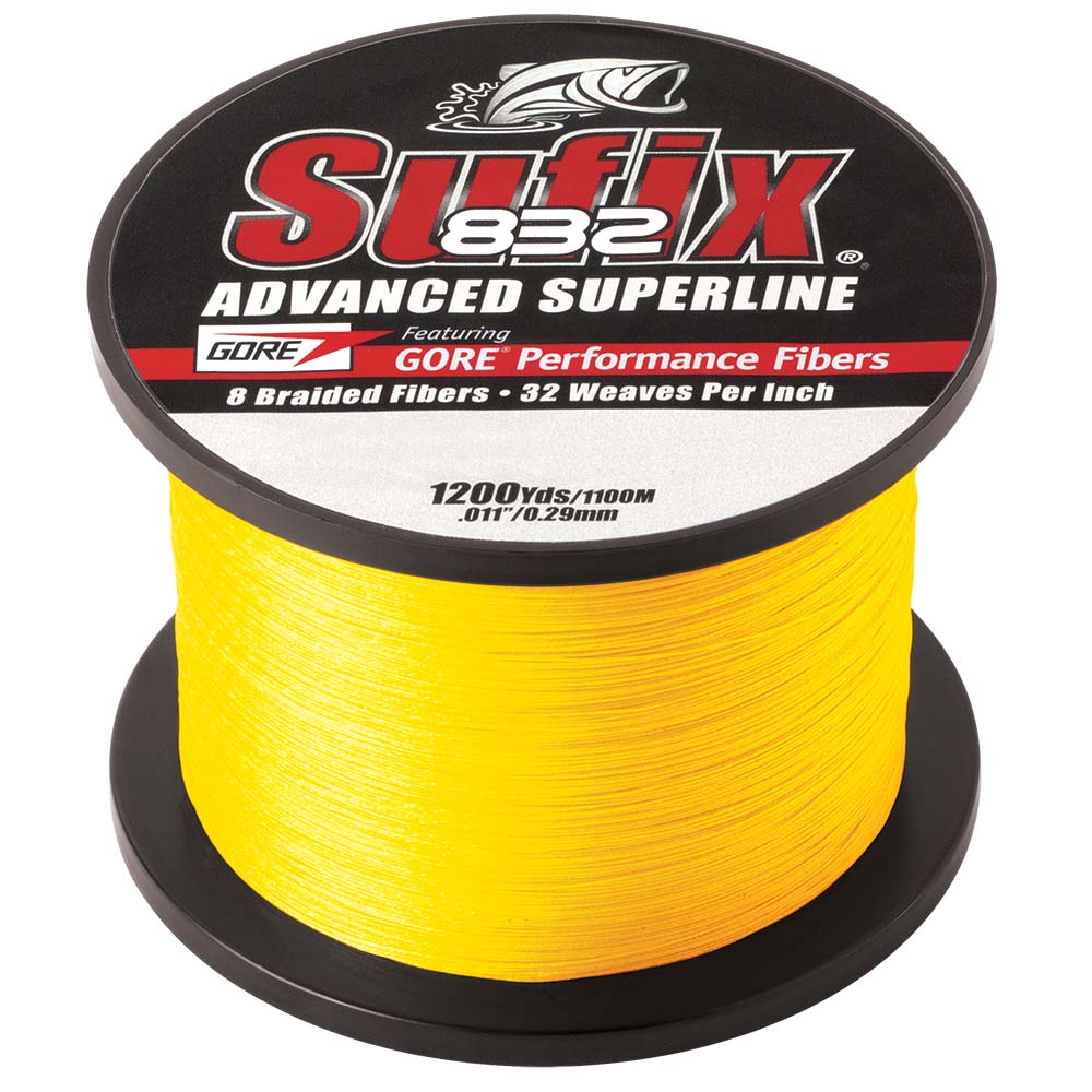 Sufix 832 Advanced Superline Braid  10lb  HiVis Yellow  1200 yds 660310Y Main image