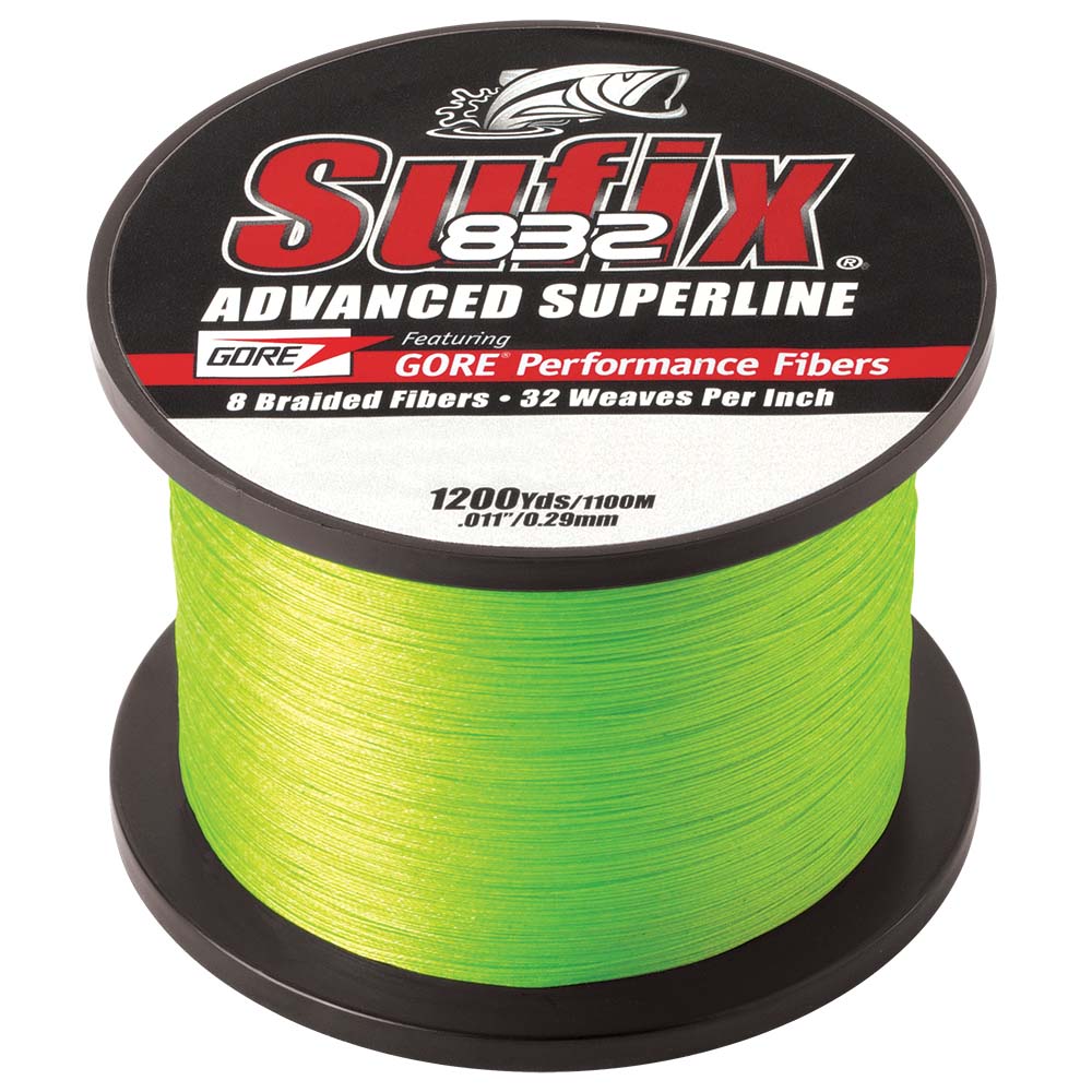 Sufix 832 Advanced Superline Braid  15lb  Neon Lime  1200 yds 660315L Main image