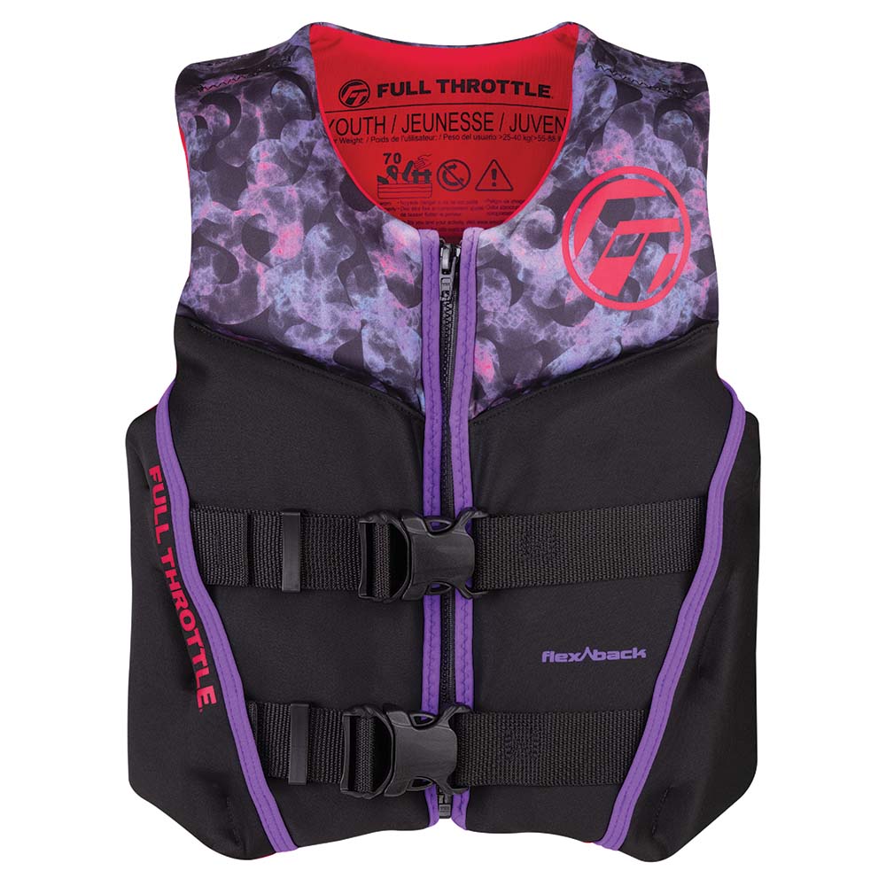 Full Throttle Youth RapidDry FlexBack Life Jacket  PinkBlack 14250010500222 Main image
