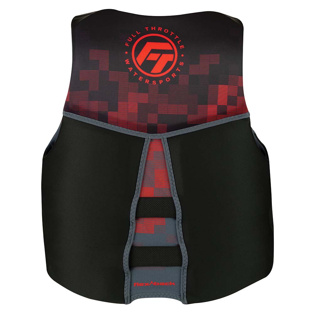 Full Throttle Mens Rapid-Dry Flex-Back Life Jacket - S - Black/Red [142500-100-020-22] Secondary image