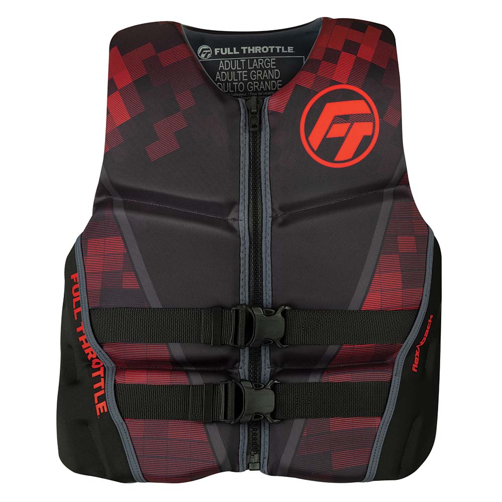 Full Throttle Mens RapidDry FlexBack Life Jacket  S  BlackRed 14250010002022 Main image