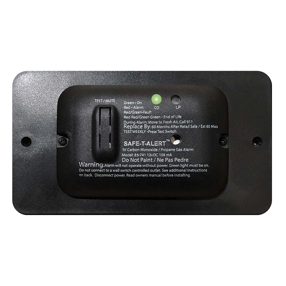 SafeTAlert 85 Series Carbon Monoxide Propane Gas Alarm  12V  Black 85741BL Main image