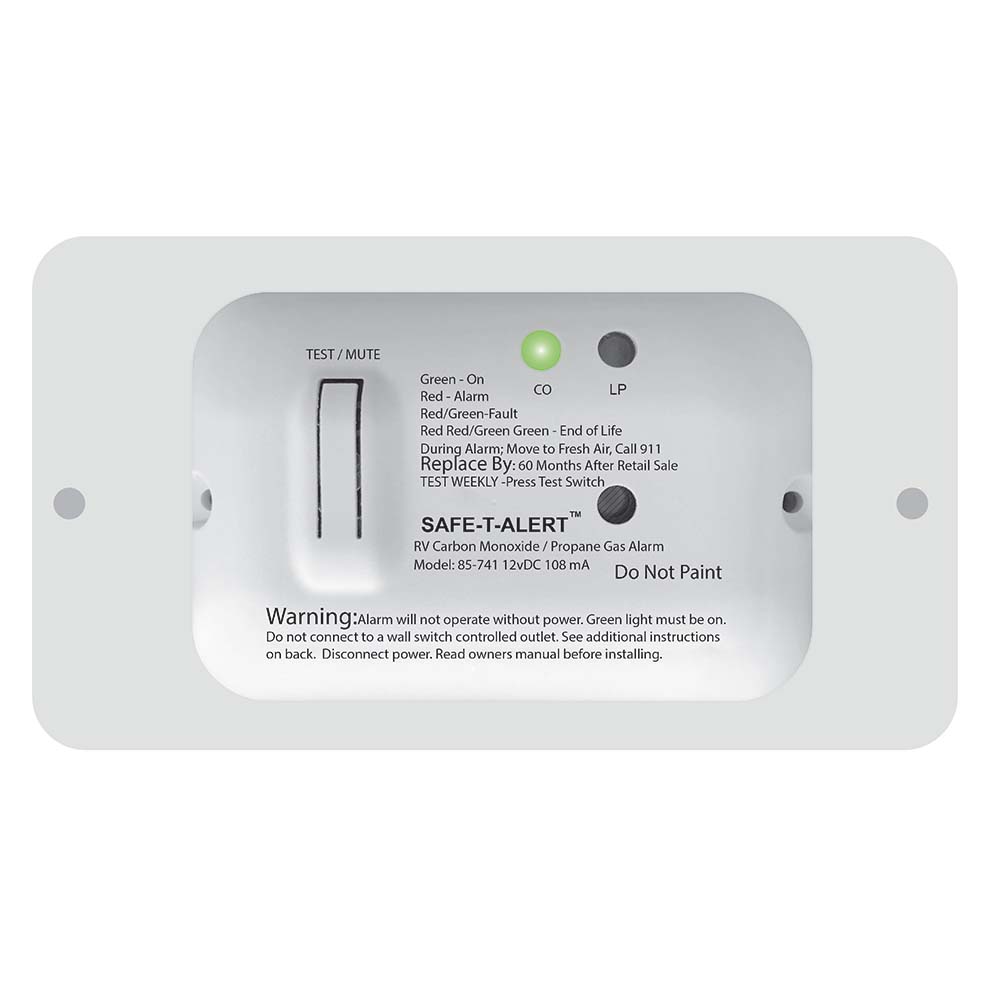SafeTAlert 85 Series Carbon Monoxide Propane Gas Alarm  12V  White 85741WT Main image