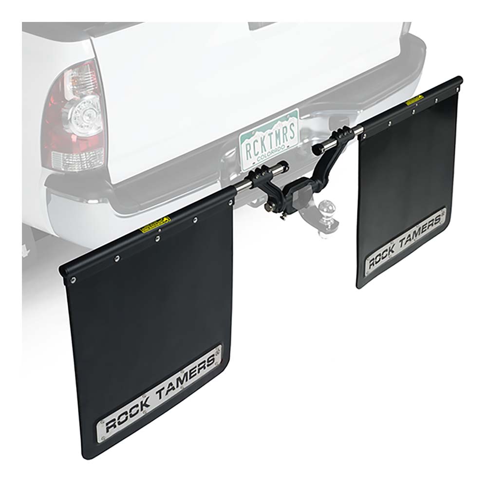 ROCK TAMERS 3" Hub Mudflap System - Matte Black/Stainless [00112] Secondary image