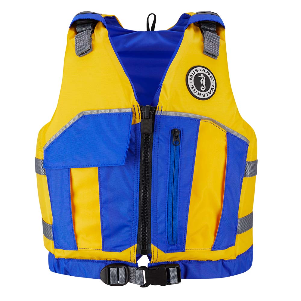 Mustang Youth Reflex Foam Vest - Yellow/Royal Blue [MV7030-220-0-216] Secondary image