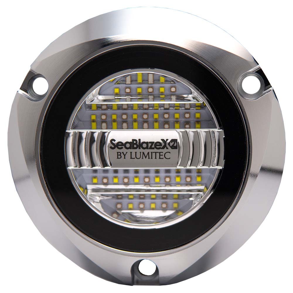 Lumitec SeablazeX2 Underwater Light Dual Color White Blue Polished Housing 101592 Main image