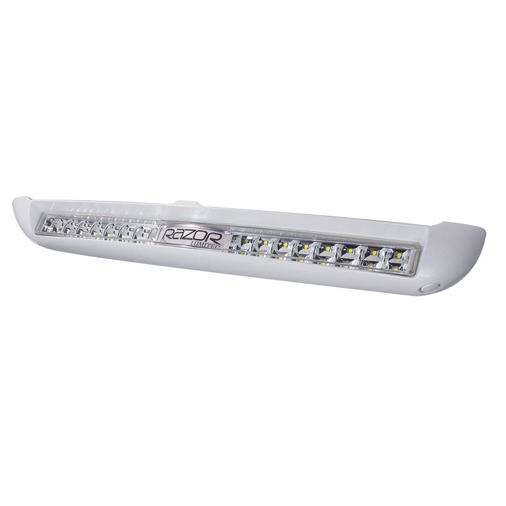 Lumitec Razor Light Bar  Flood  White Housing wInverted Logo Flush Mount 101590 Main image