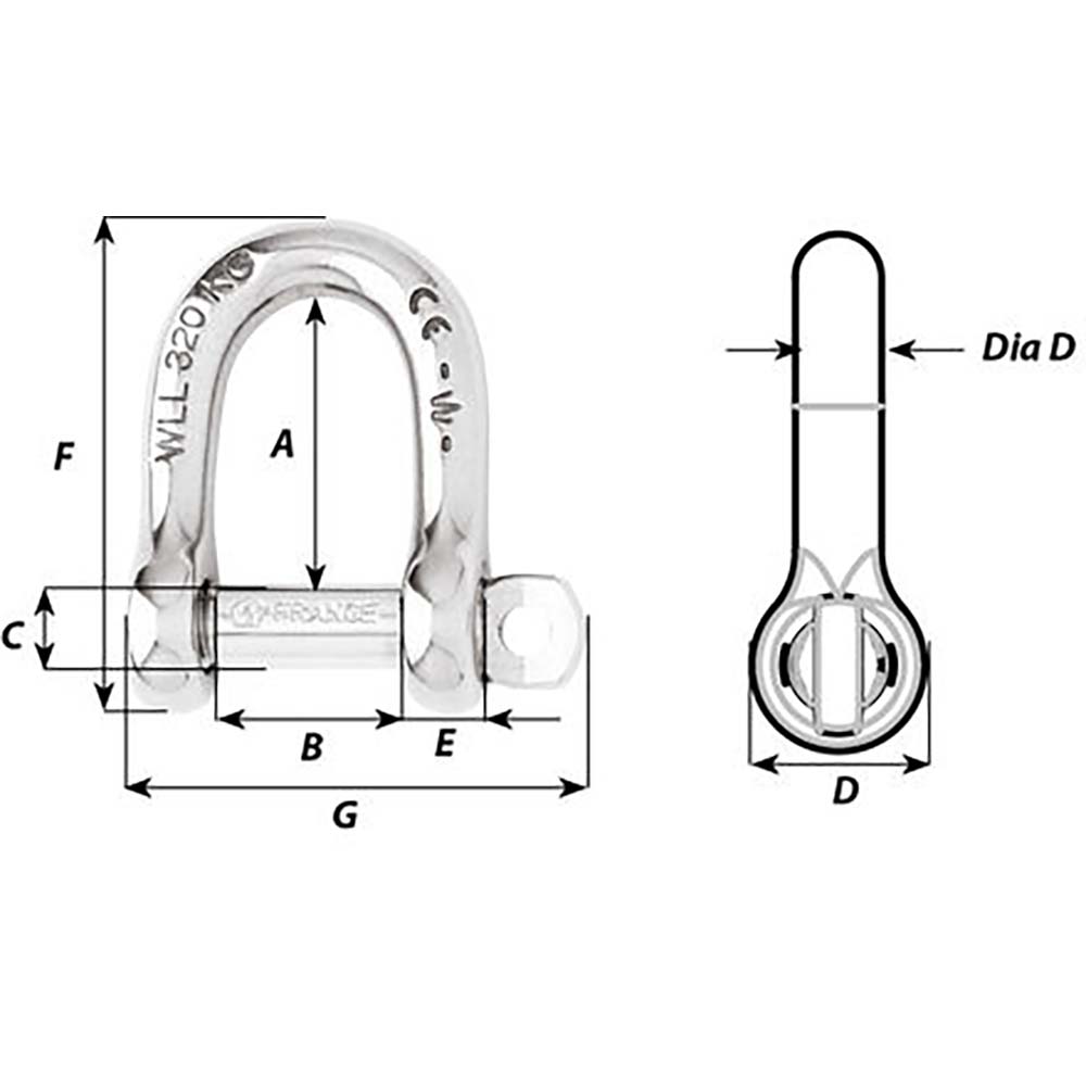 Wichard Self-Locking D Shackle - Diameter 6mm - 1/4" [1203W] Secondary image
