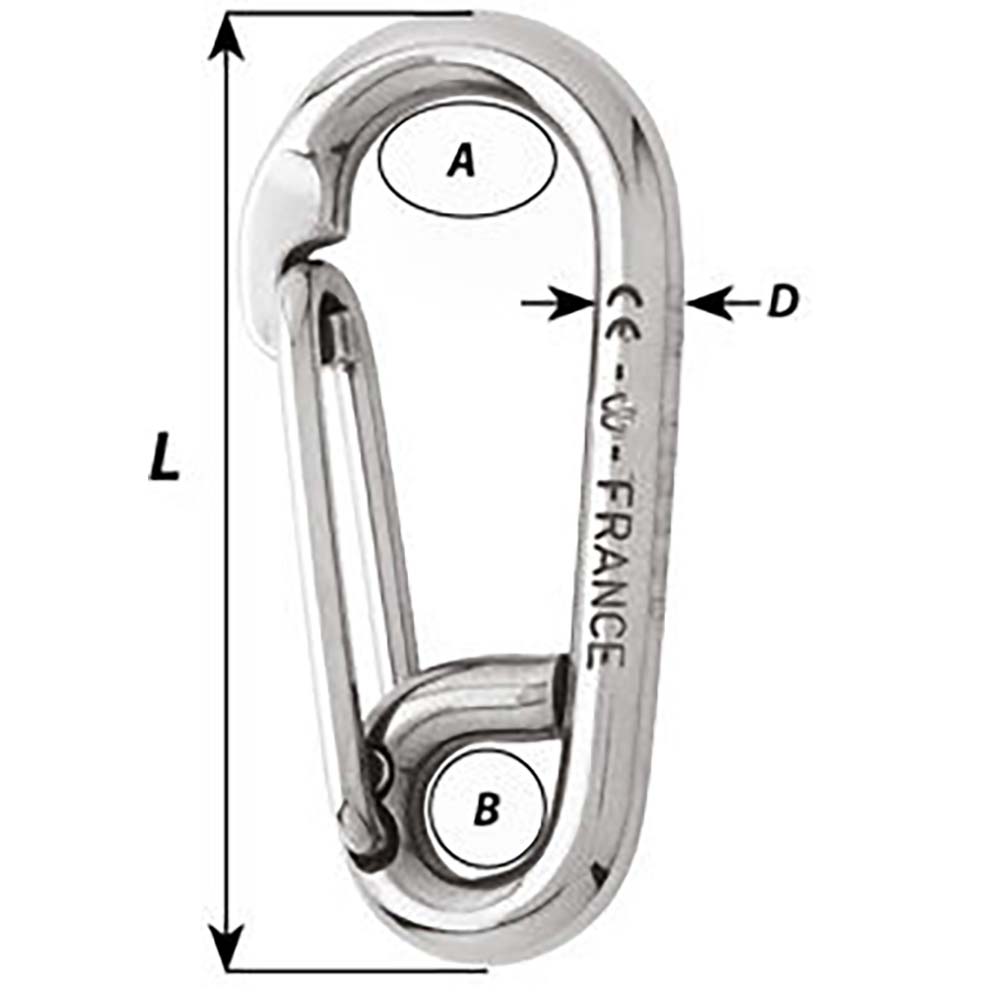 Wichard Symmetric Carbine Hook - Length 60mm - 1/4" [2313W] Secondary image