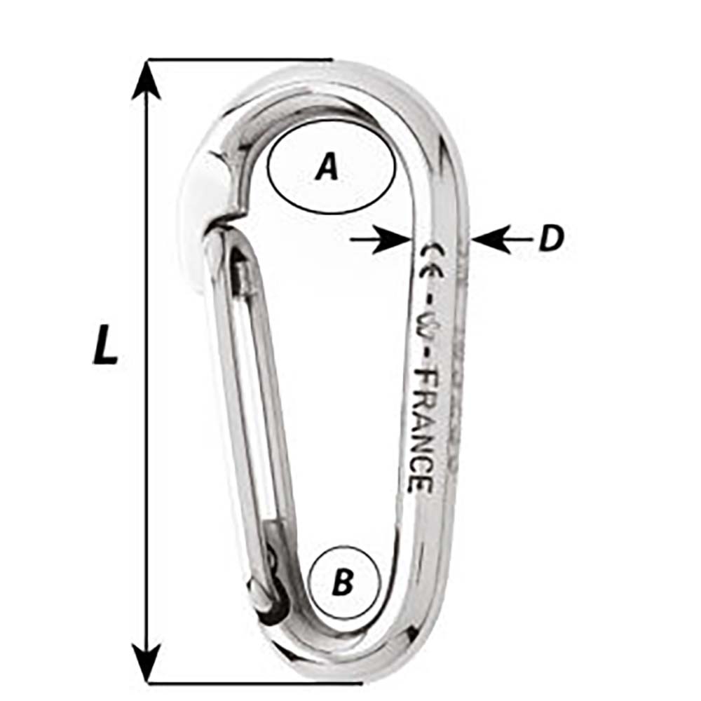 Wichard Symmetric Carbin Hook Without Eye - Length 120mm - 15/32" [2337W] Secondary image