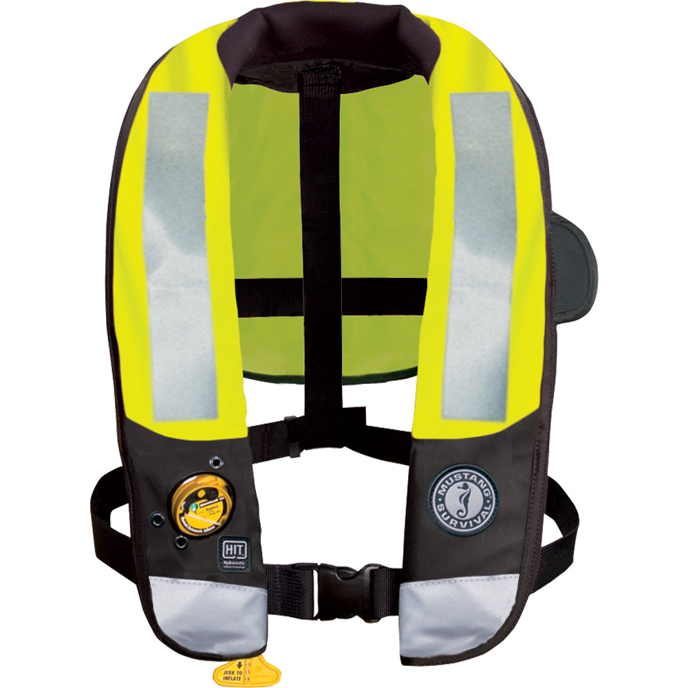 Mustang HIT High Visibility Inflatable PFD  Fluorescent YellowGreen  AutomaticManual MD3183T32390202 Main image