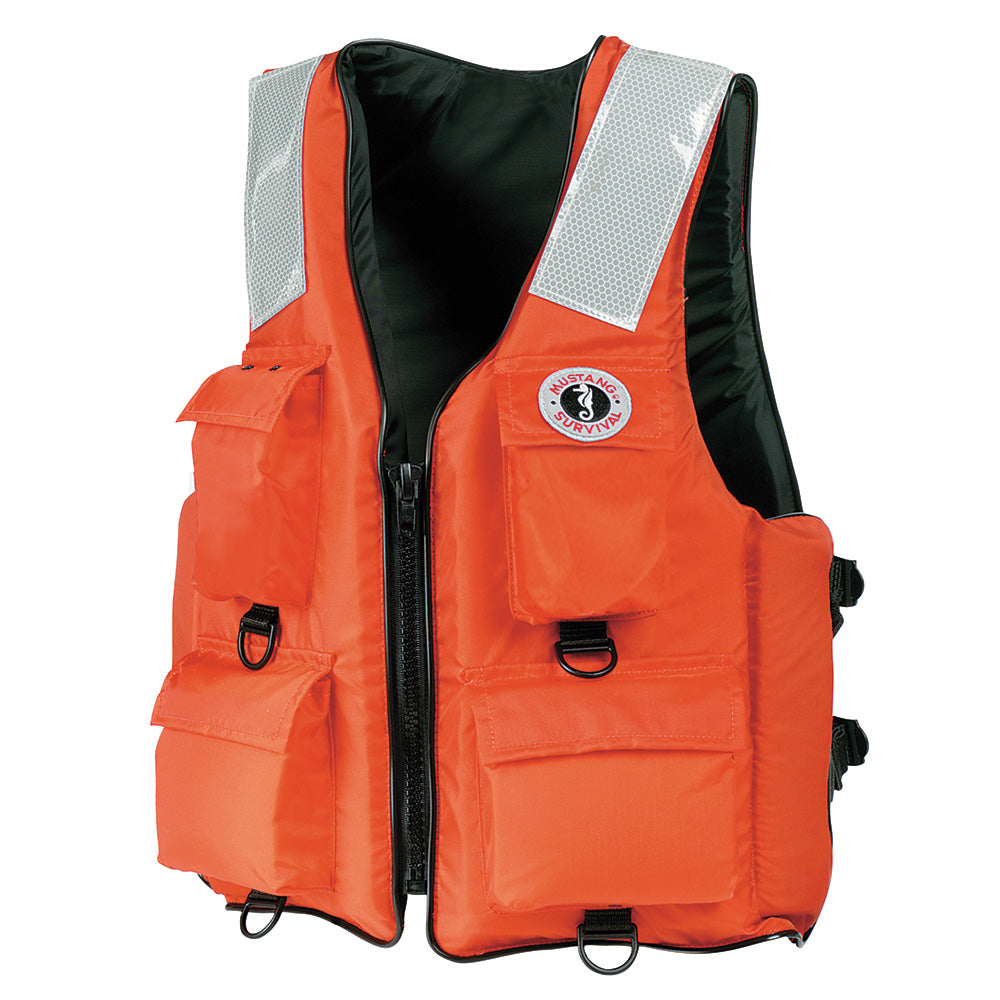 Mustang 4Pocket Flotation Vest  Orange  Small MV3128T22S216 Main image
