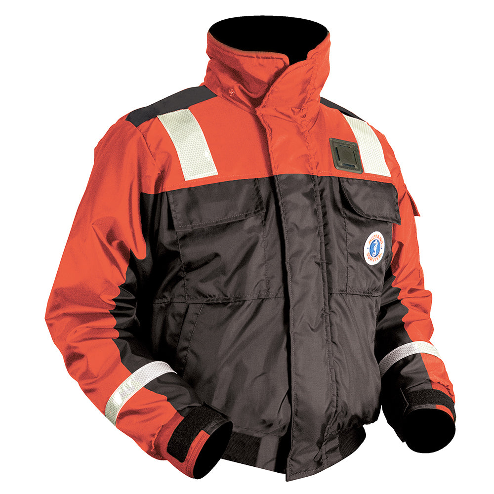 Mustang Classic Flotation Bomber Jacket wReflective Tape  OrangeBlack  Large MJ6214T133L206 Main image